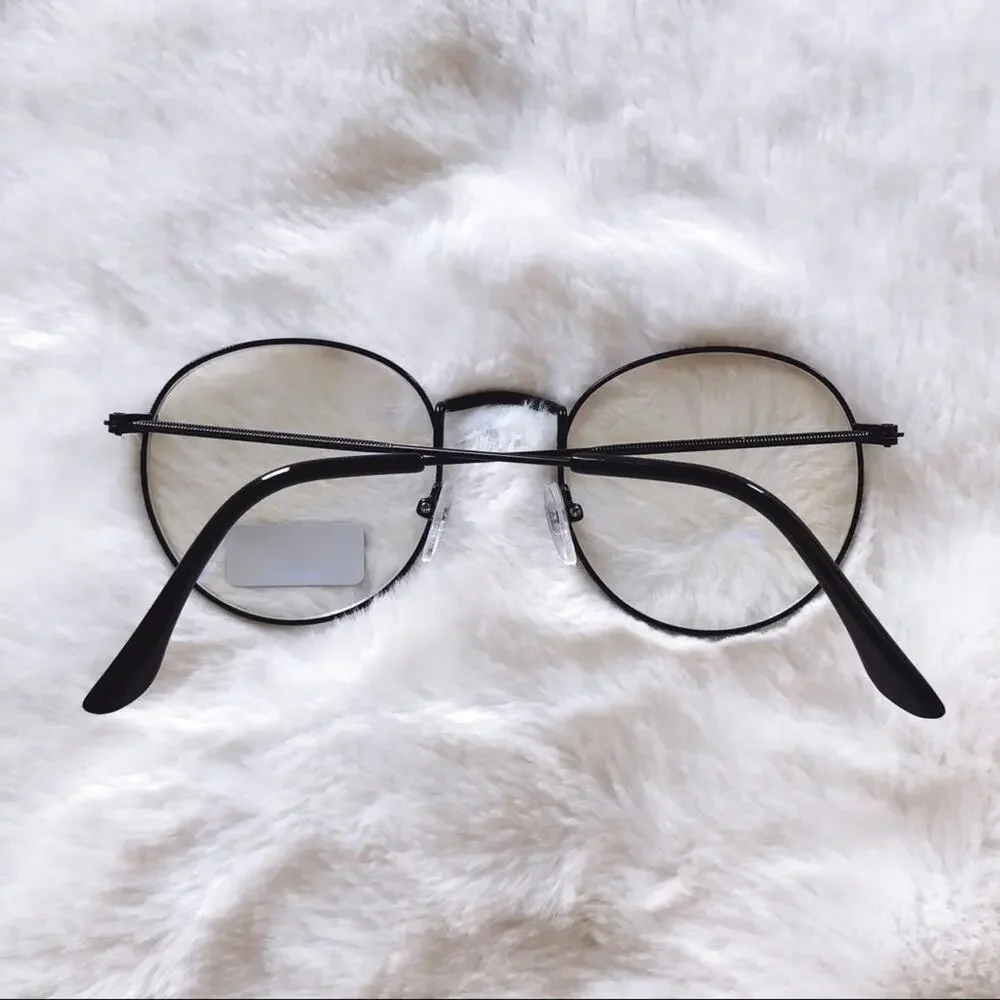 Mai Black Round Computer Blue Light Glasses